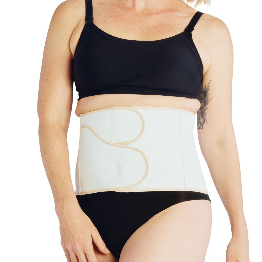 Belly Bandit BFF Postpartum Belly Wrap - Adjustable Abdominal Wrap for Post Pregnancy Recovery - Corset-Inspired Design for Waist, Core, & Back Support for C-Section or Natural Birth, X-Small Cream