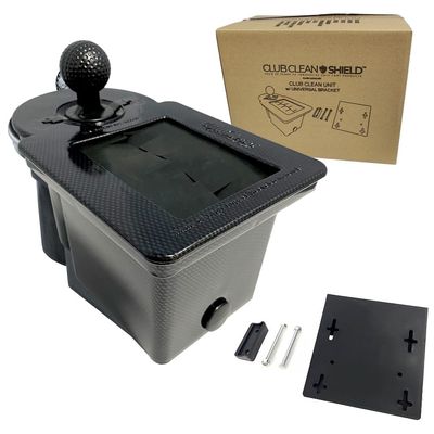 Club Clean - Original Ball and Club Cleaner/Washer with Universal Bracket for Golf Cars - Home Use - Single Chamber, Carbon Fiber