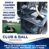 Club Clean - Original Ball and Club Cleaner/Washer with Universal Bracket for Golf Cars - Home Use - Single Chamber, Carbon Fiber view 2