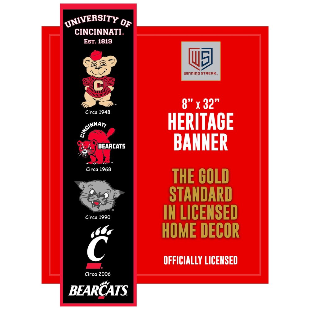 Winning Streak Sports NCAA Cincinnati Bearcats Heritage Banner