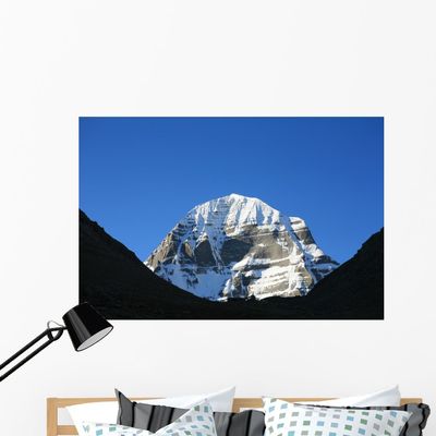 Wallmonkeys Kailash Mountain Wall Mural Peel and Stick Graphic (48 in W x 32 in H) WM237747