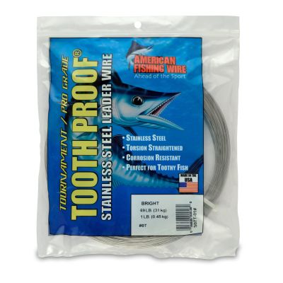 AFW #7 Tooth Proof Stainless Steel Single Strand Leader Wire, 69 lb Test, Bright, 1,150ft