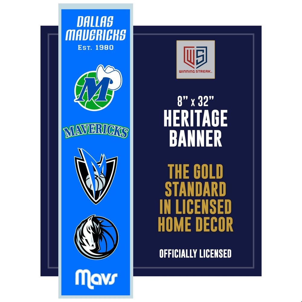Winning Streak Sports NBA Dallas Mavericks Heritage Banner