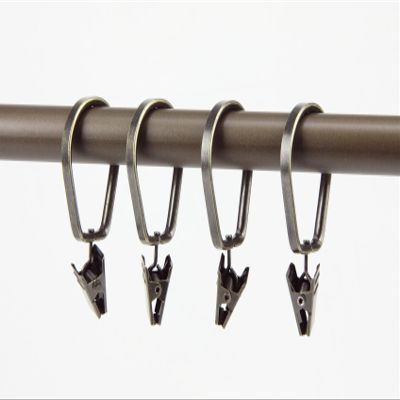 A&F Rod Decor - 10 Deluxe Pivot Clip Rings for 5/8 inch Rod - Antique Brass