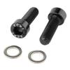 KCNC Bicycle Aluminum Bottle Cage Bolts, 2 Pieces, Black, M5/15MM view 1