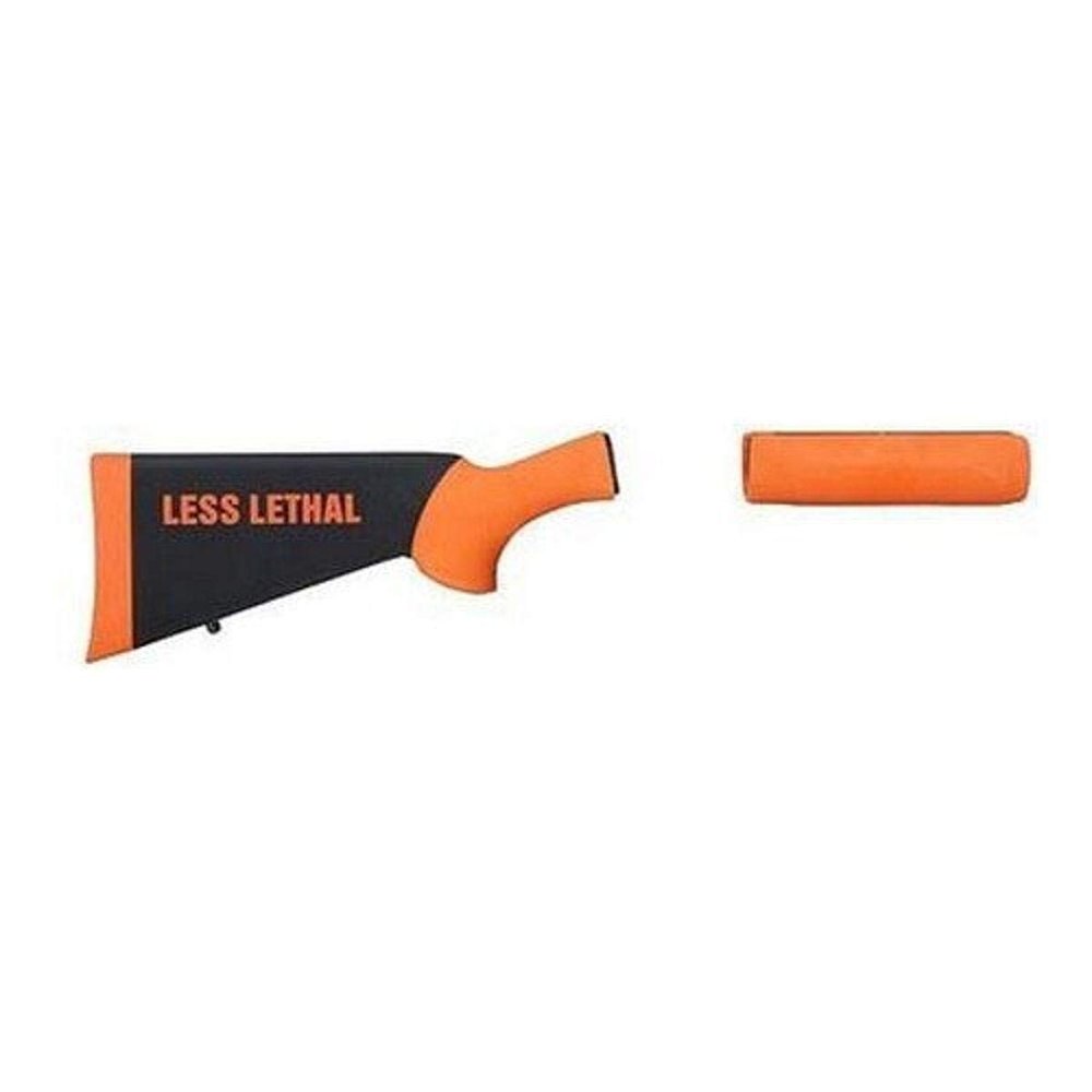 Hogue OverMolded Less Lethal Shotgun Stock with Forend for Remington 870 (12 Gauge), Orange - 08742