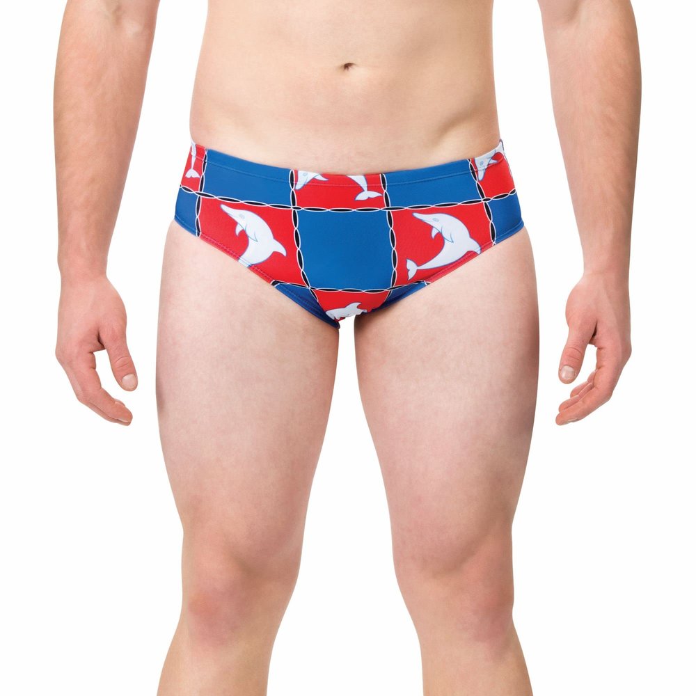 Dolfin Uglies Men's Racer Swimsuit - Print Swim Bottoms for Training and Competitions