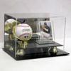 Deluxe Baseball & Card Holder - Combo Ball & Card Display - Sports Memoriablia Display Case - Sportscards Collecting Supplies view 1