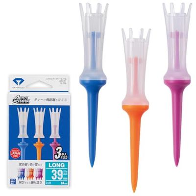 DAIYA Golf TE-718 Golf Tee, Aerospark Tee, Color, Long, Clear