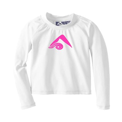 Kanu Surf Girl's Keri UPF 50+ Long Sleeve Rashguard, White, 5T
