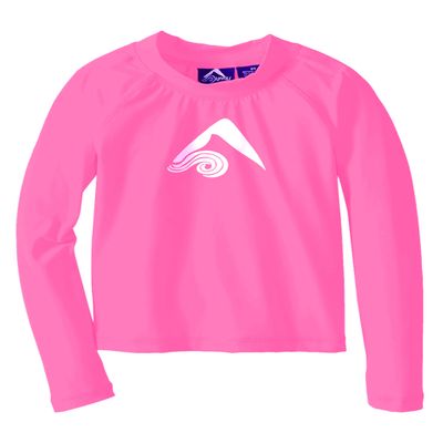 Kanu Surf Girl's Keri UPF 50+ Long Sleeve Rashguard, Pink, 3T