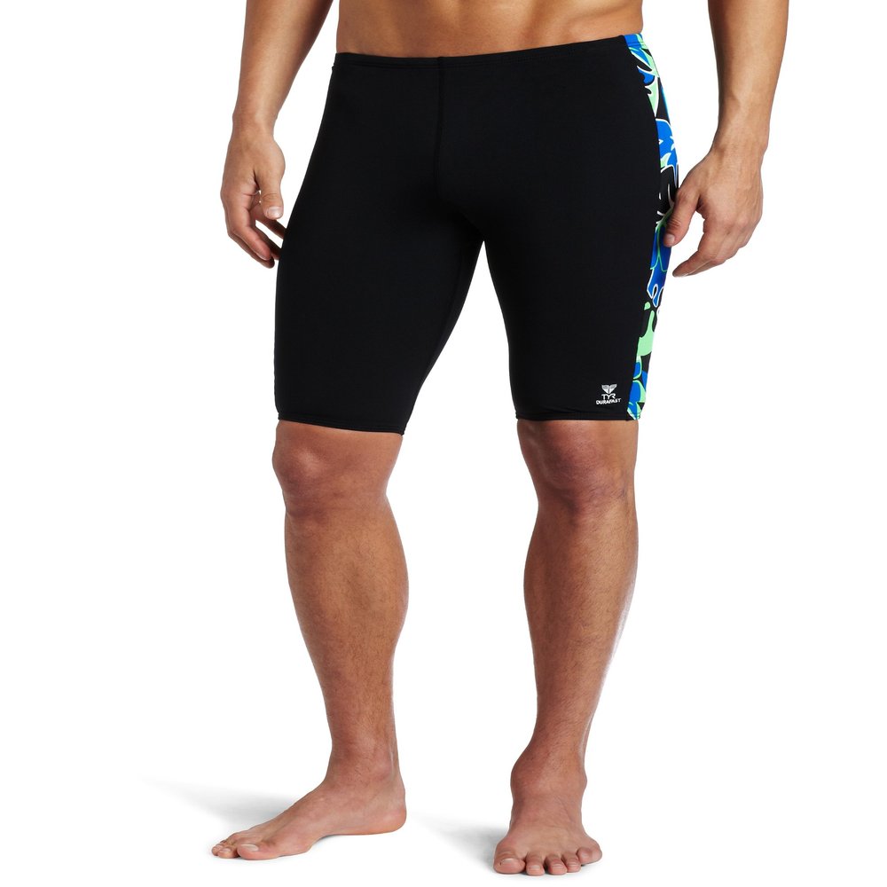 TYR Sport Men's Kodiak Floral Splice Jammer,Blue/Green,36