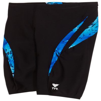 TYR Sport Boys' Pacific Plaid All Over Racer,Blue,34
