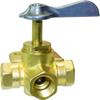 SeaSense NPT Female Three Way Valve, 3/8-Inch,Gold,Silver view 1
