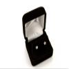 14k REAL White Gold 3mm Princess Square Solitaire Basket Set Stud Earrings with Silicone Backs view 4