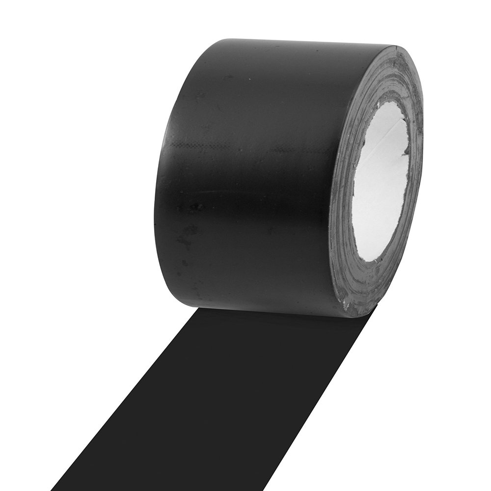 Champion Sports Vinyl Tape, 2 Wide x 36 Yards Long, Black - Durable Floor Marking Tape - Schools, Gyms, Restaurants