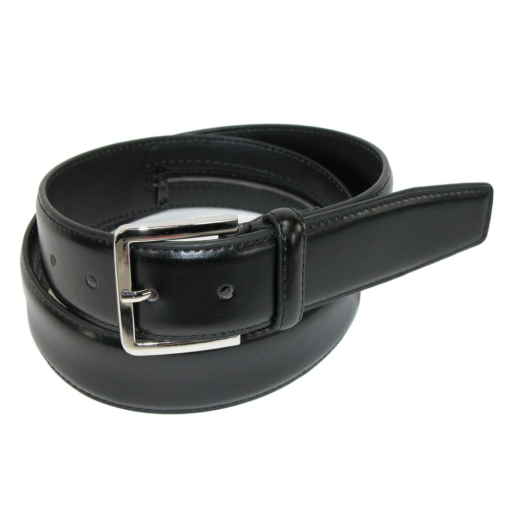 CTM Men's Leather Travel Money Belt, 38, Black