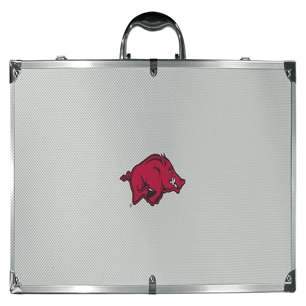 NCAA Siskiyou Sports Fan Shop Arkansas Razorbacks Stainless Steel BBQ Set w/Metal Case 8 piece Gray