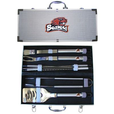 NCAA Siskiyou Sports Fan Shop Oregon State Beavers Stainless Steel BBQ Set w/Metal Case 8 piece Gray