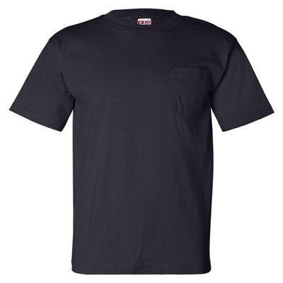 Bayside Adult Short-Sleeve Tee with Pocket - Navy - 3XL