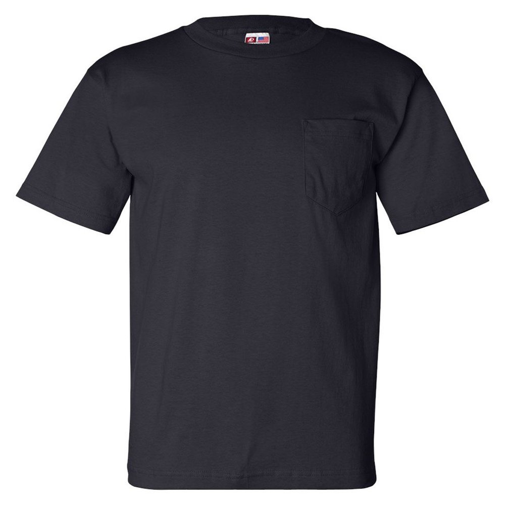 Bayside Adult Short-Sleeve Tee with Pocket - Navy - 3XL