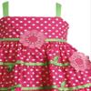 Baby Girls 3M-24M Pink/White Sequin Daisy Polka Dot Cotton Dress (3-6 Months, Fuchsia) view 2