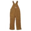 Carhartt Boys' Insulated Canvas Overalls, Carhartt Brown Duck - Lined, 6 view 1