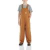 Carhartt Boys' Insulated Canvas Overalls, Carhartt Brown Duck - Lined, 6 view 2
