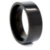 8mm Black Titanium Flat Pipe Wedding Band Size (14) view 1