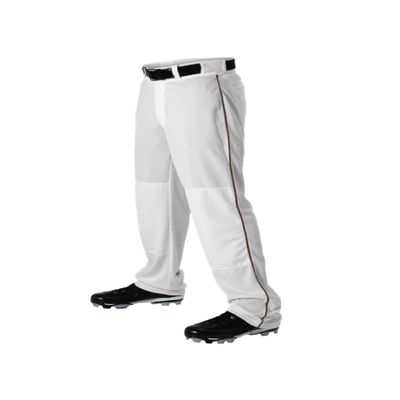 Alleson Athletic Men's Baseball Pants with Braid, White/Purple, XX-Large