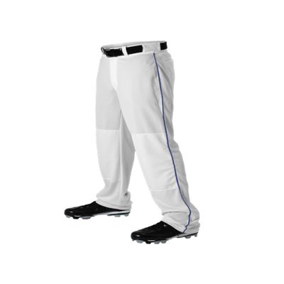 Alleson Athletic Men's Baseball Pants with Braid, White/Royal, Large