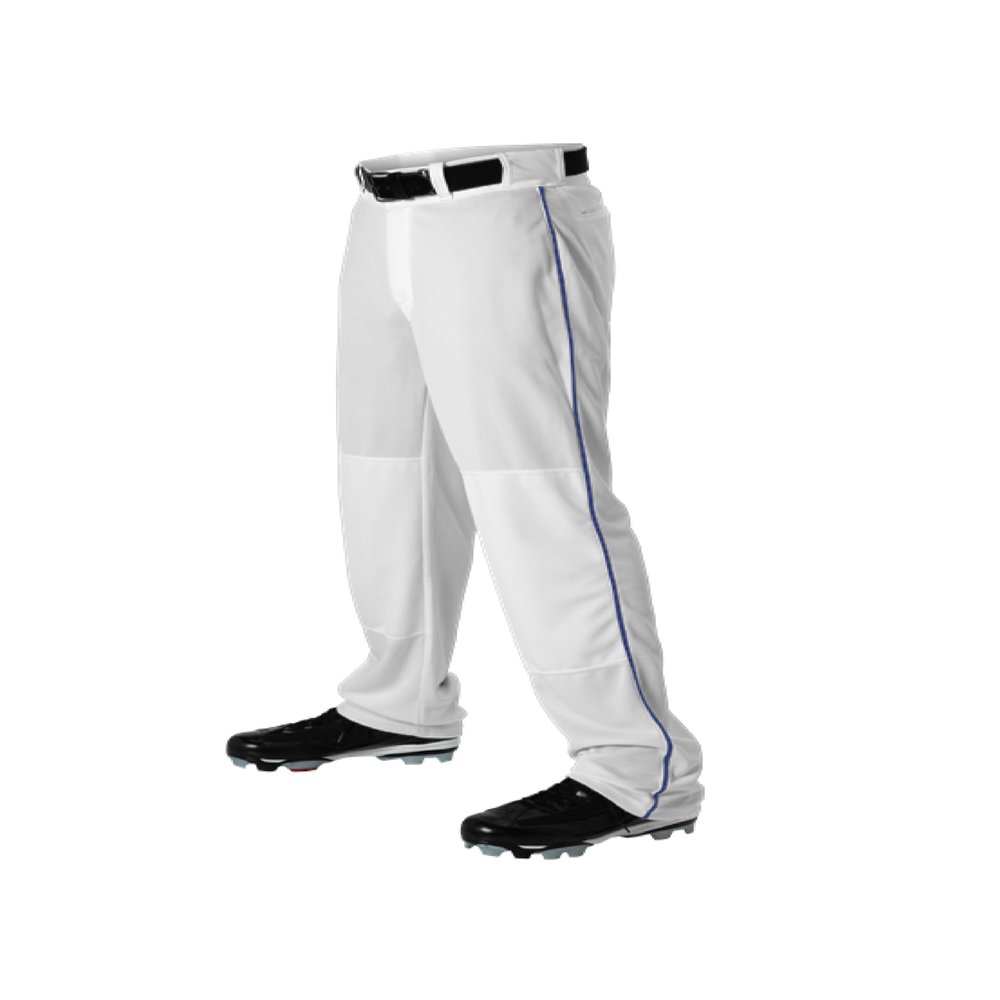 Alleson Athletic Men's Baseball Pants with Braid, White/Royal, Large