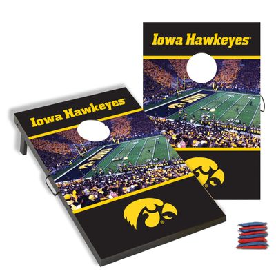 VictoryStore Iowa Hawkeyes Kinnick Stadium - Iowa Cornhole Bean Bag Toss Tailgate Game Set