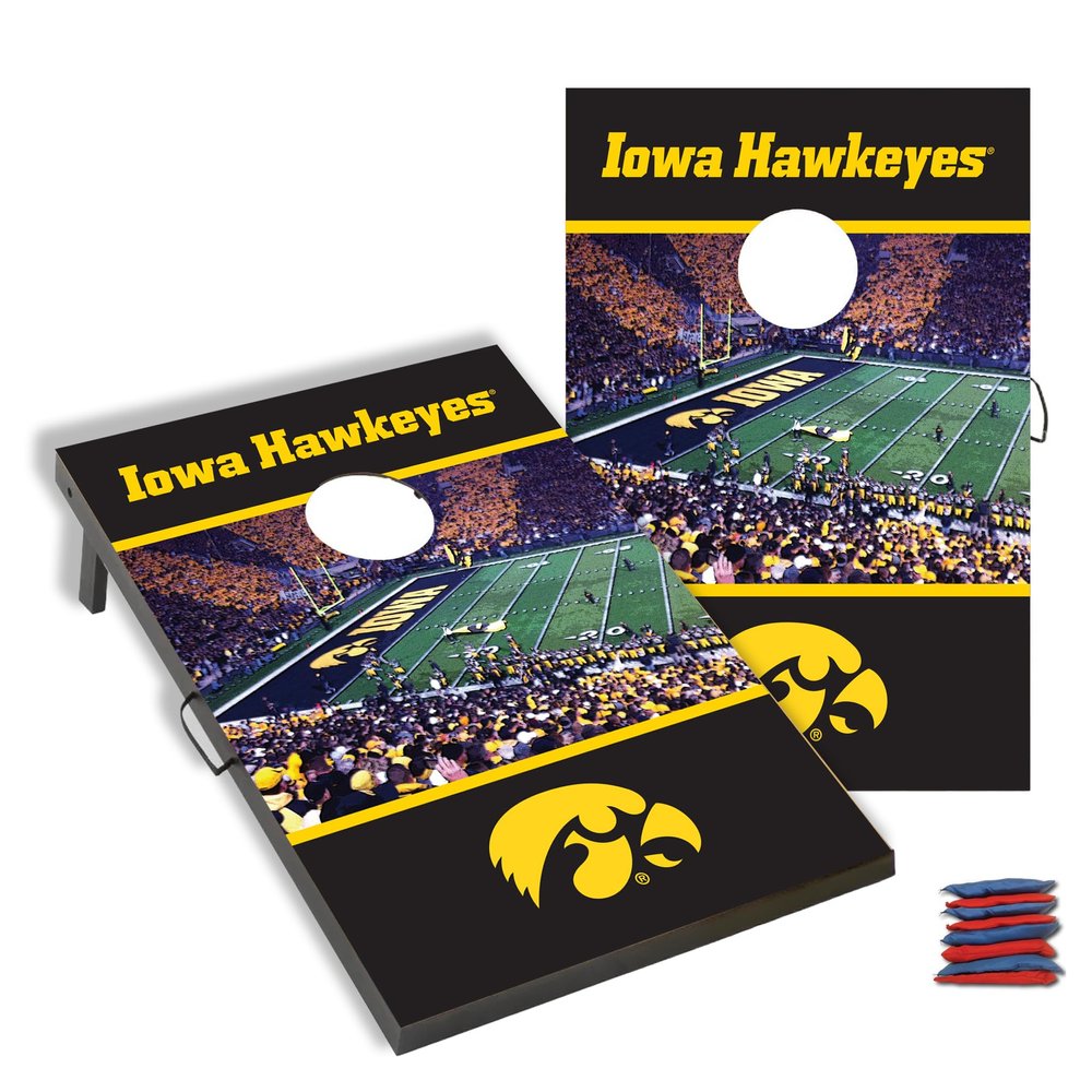 VictoryStore Iowa Hawkeyes Kinnick Stadium - Iowa Cornhole  Bean Bag Toss Tailgate Game Set