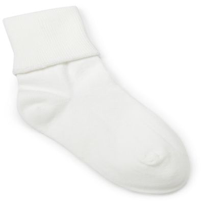 Jefferies Socks Little Boys' School Uniform Organic Cotton Seamless Turn Cuff (Pack of 6), White, 9-11