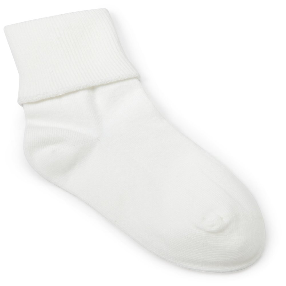 Jefferies Socks Little Boys' School Uniform Organic Cotton Seamless Turn Cuff (Pack of 6), White, 9-11