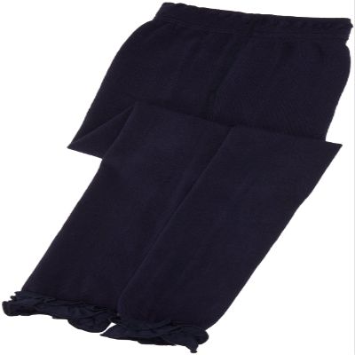 Jefferies Socks Girls 2-6x Pima Cotton Ruffle Footless Tight, Navy, 6-8