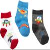 Jefferies Socks Boys 2-7 Outer Space 3 Pack Triple Treat, Sky Blue, 4-5.5 view 1