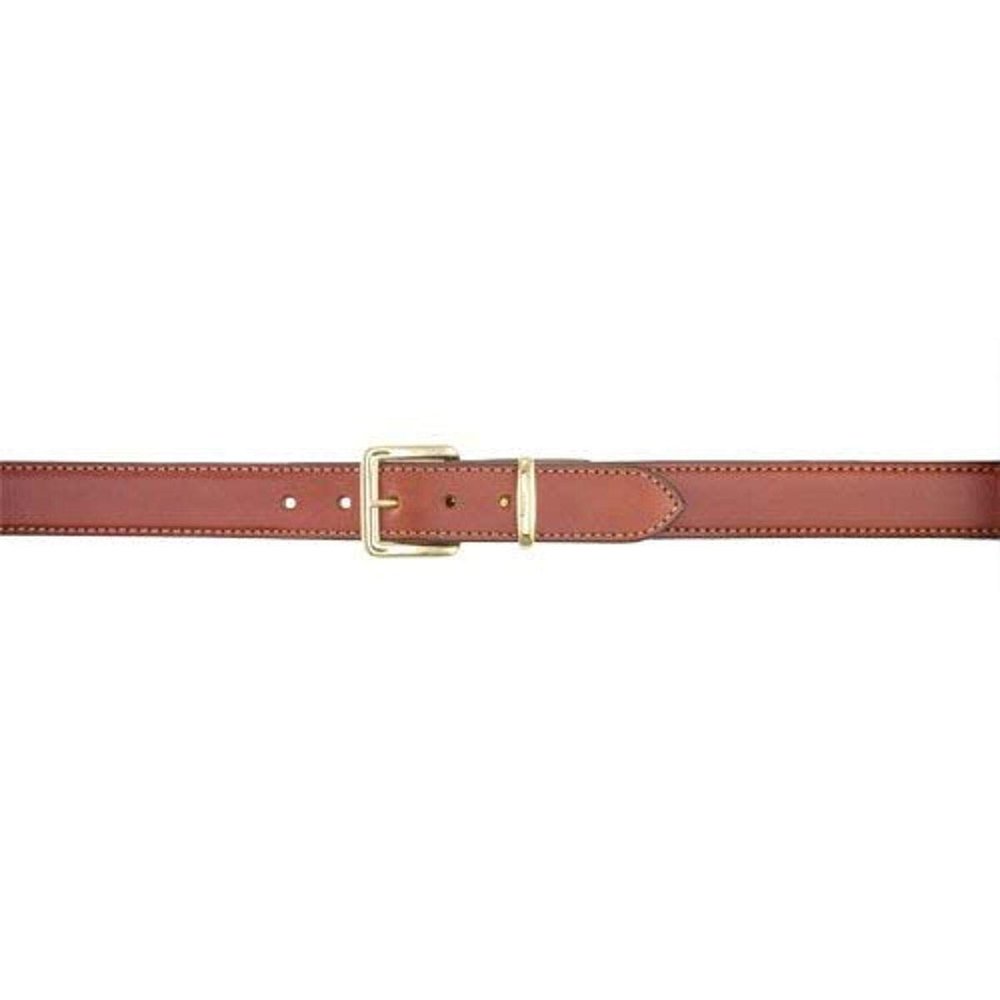 Aker Leather B22 Concealed Carry Gun Belt, Tan Leather Tactical Dress Belt 1.25 Inch Wide with Polymer Insert and Polished Chrome Buckle, 36 Inch Belt Size for Holsters and Daily Carry, Made in USA