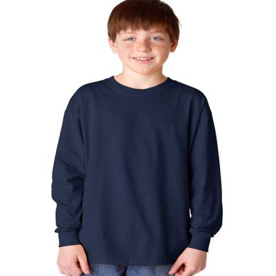 5400B Gildan Youth Heavy Cotton Long Sleeve T-Shirt - Navy - Small