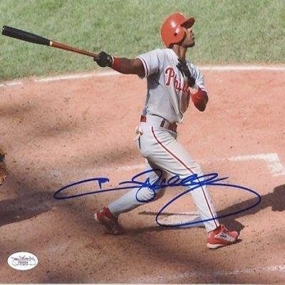 Signed Jimmy Rollins Picture - 8x10 W jsa Coa - Autographed MLB Photos