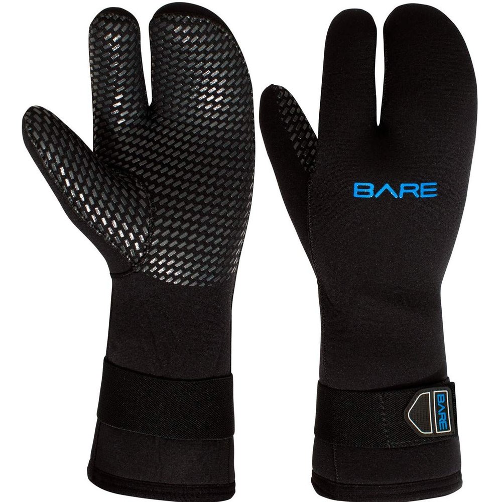 Bare 7MM 3-Finger Mitt | Designed for Scuba Diving in Colder Waters | 3 Finger Design Provides Extra Warmth by Keeping Fingers Closer Together | XS