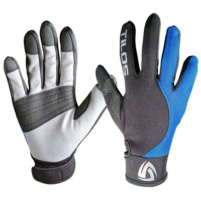 Tilos 1.5mm Tropical Dive Gloves Stretchy Mesh with Amara Leather for Snorkeling, Kayaking, Water Jet Skiing, Sailing, Scuba Diving, Rafting (Blue, 2XS)