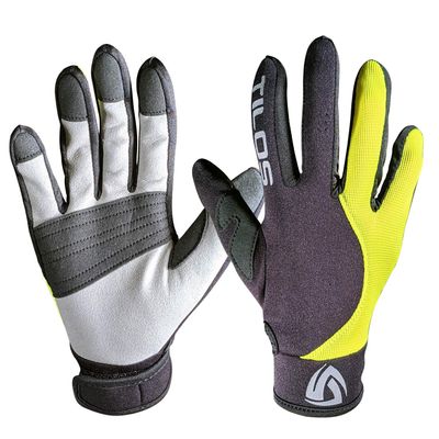 Tilos 1.5mm Tropical Dive Gloves Stretchy Mesh with Amara Leather for Snorkeling, Kayaking, Water Jet Skiing, Sailing, Scuba Diving, Rafting (Yellow, S)