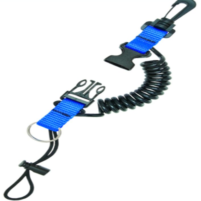 Innovative Mini Snappy Coils Plastic Swivel Clip (Black w/Dive Flag)