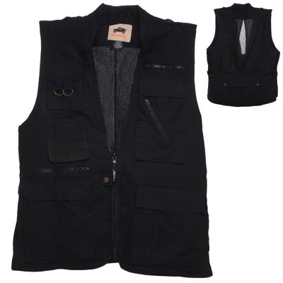 Humvee Safari Photography Vest for Men, Women, Unisex - Vest for Hunting, Fishing, Camping, Travel, Hiking, Outdoor - 100% Cotton, Black, XXX Large