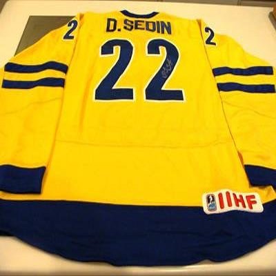 Daniel Sedin Autographed Uniform - Team Sweden 2010 Olympics - Autographed NHL Jerseys