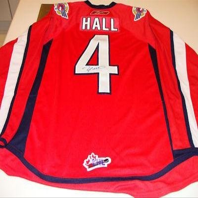 Taylor Hall Signed Uniform - Windsor Spitfire - Autographed NHL Jerseys