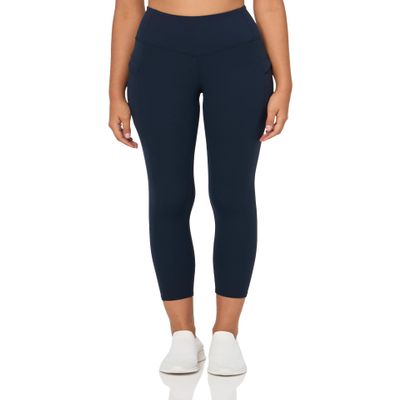 Danskin Women's Performance Sleek Pocket Ankle Legging, Neo Navy, Large