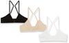 Fruit of the Loom Big Girls' CottonConvertible Bralette, Black/White/Sand, 30(Pack of 3) view 1